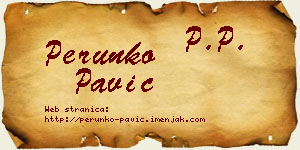 Perunko Pavić vizit kartica